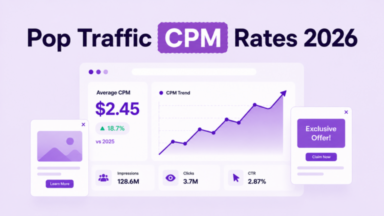 Pop Traffic CPM Rates 2026: GEO Benchmarks, Bids, and Budgeting